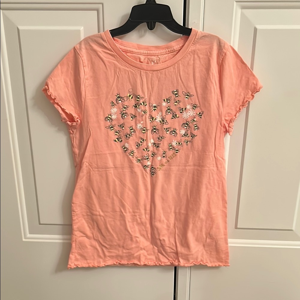 Peach Bee Yourself Embellished Girl’s T-Shirt